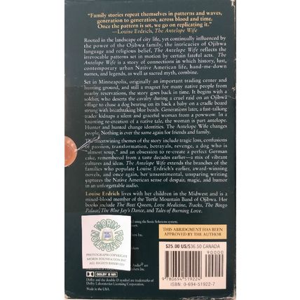 THE ANTELOPE WIFE by LOUISE ERDRICH OJIBWA NATIVE AMERICAN NOVEL AUDIO CASSETTE