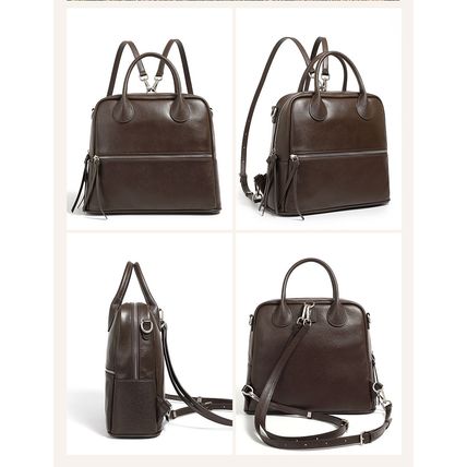 Genuine Leather Women Shoulder Handbag Tote Hobo Handbag Brown