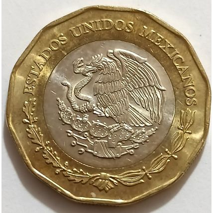 Mexico 500 years Foundation of Veracruz 1519 Bimetallic $20 pesos 2019
