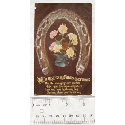 1910 postcard With Loving Birthday Greetings