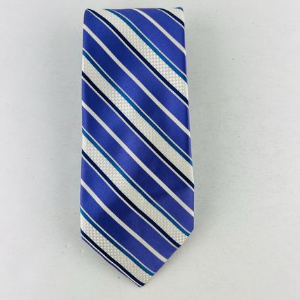 Croft & Barrow Stripes Necktie Tie Purple White Blue 100% Silk