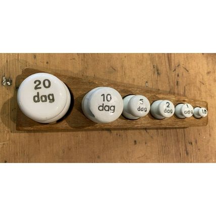 Antique Ceramic Hallmarked Apothecary Chemist Weights 0.5 - 20 Dag