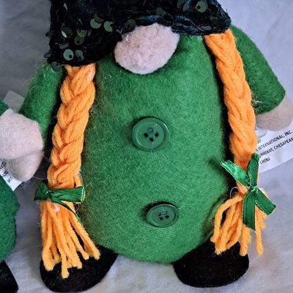 New Lot 2 PLUSH ST PATRICK'S DAY 13" GNOMES Bean Bag Greenbrier Decor Felt