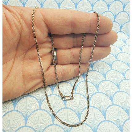Vintage Italian Rose Gold Plated 925 Sterling Silver Curb Link Chain Necklace