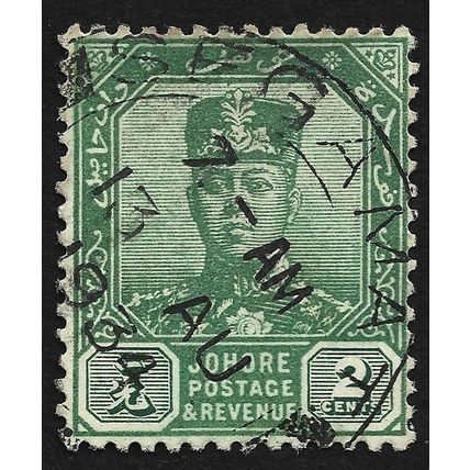 JOHORE 1928 2c w.MSCA Sc#103 USED SEGAMAT cancel @N800