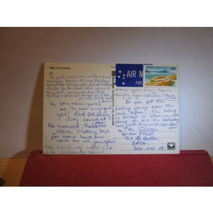 MAP OF AUSTRALIA used postcard 1976 stamp =
