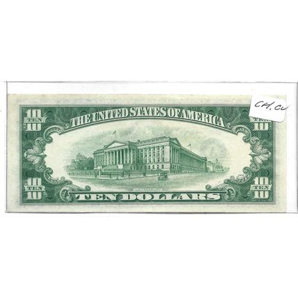 1950 US $10.00 Bill Federal Reserve Bill Gem UNC