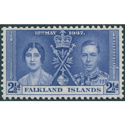Falkland Islands 1937 2½d. blue Coronation SG145 unused