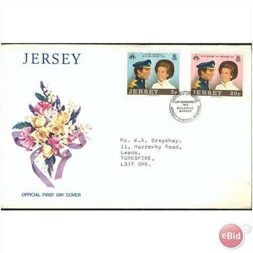 Jersey FDC 1973 - SG 97/98 - Royal Wedding Princess Anne & Mark Phillips