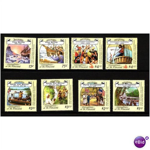 GREN ST VINCENT 1988 COLUMBUS/EXPLORERS SET 8 VALS U/M