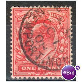 GB stamps 1902-10 KEV11 - 1d SG219 Newport Monmouthshire 1