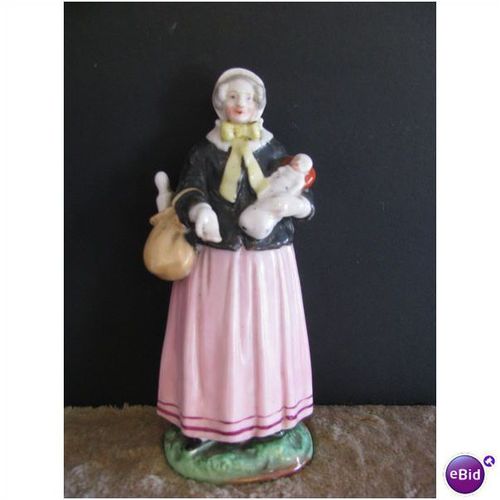 continental figure porcelain 19th century lady with child