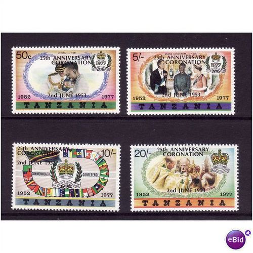 TANZANIA 1978 CORONATION SG 233/236 TYPE A SET 4 VALS U/M MINT