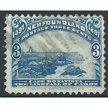 Newfoundland 1897 SG68 3c Bright Blue Fine Used ....