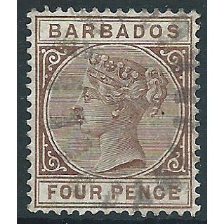 Barbados 1885 SG98 4d Pale Brown Fine Used ....