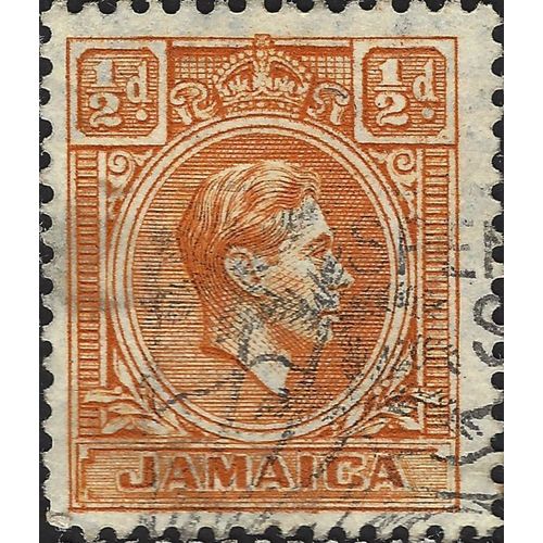 JAMAICA, King George VI, orange 1951, ½d