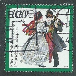 GER 1994 100pf+ 50 'NATIONAL COSTUMES- HOYERSWERDA' FINE USED (EBID47-603)