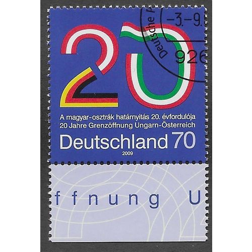 GER 2009 70c '20TH ANN OF OPENING OF AUT/ HUN BORDER ' FINE USED (EBID57-101)