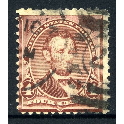 USA 1898 Abraham Lincoln 4c - Rose Brown, Watermark, Scott 280, Used