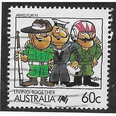 AUS 1988 60c 'LIVING TOGETHER - ARMED FORCES' FINE USED (EBID67-193)