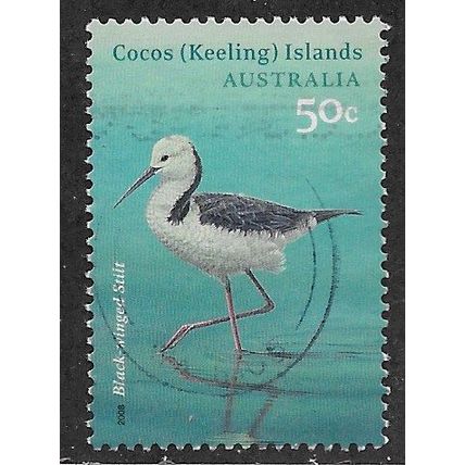 CKI 2008 50c 'BIRDS - BLACK WINGED STILT' FINE USED (EBID70-938)
