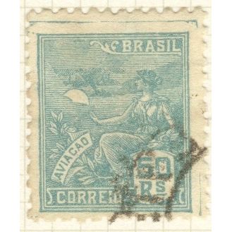 Brazil 1931 - 50r bluish green - "Aviation" - used