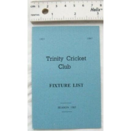 1985 Trinity Cricket Club Fixture List, South Lancashire Cricket League