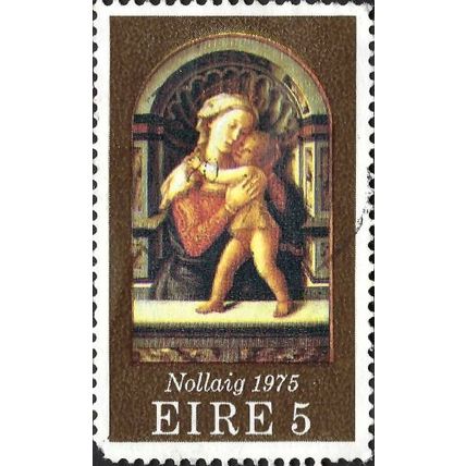 EIRE, CHRISTMAS, Madonna and Child, Filippo Lippi, brown 1975, 5p