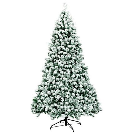 7.5 Feet Pre-Lit Premium Snow Flocked Hinged Artificial Christmas Tree with 5...