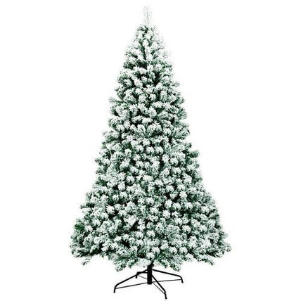 7.5 Feet Pre-Lit Premium Snow Flocked Hinged Artificial Christmas Tree with 5...