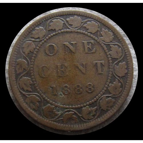 1888 Canada 1c Large Cent Bronze Circulated Penny Coin Queen Victoria #8