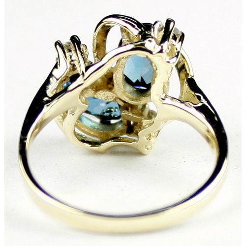 London Blue Topaz, 10KY Gold Ring, R016