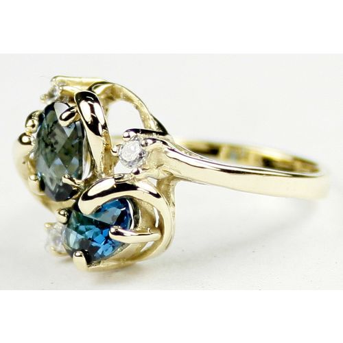 London Blue Topaz, 10KY Gold Ring, R016
