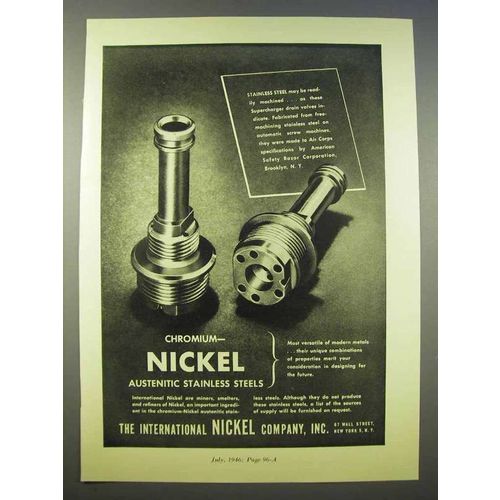 1946 International Nickel Ad - Chromium