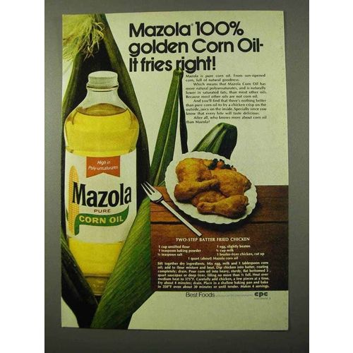 1972 Mazola Corn Oil Ad - Two-Step Batter Fried Chicken