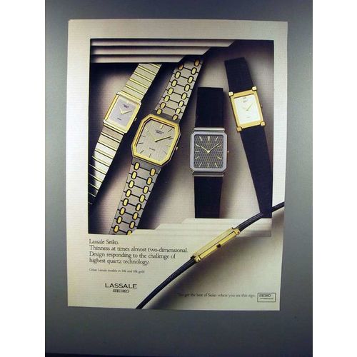 1984 Lassale Seiko Watches Ad - Thinness!