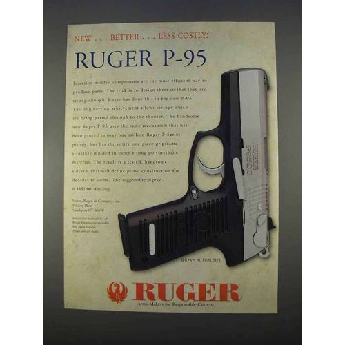 1996 Ruger P-95 Pistol Ad - Better Less Costly