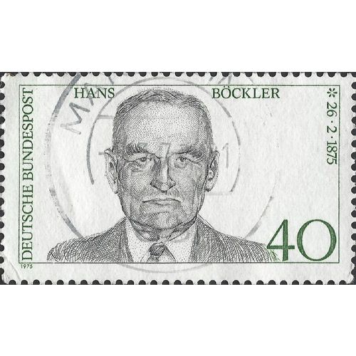 GERMANY, Hans Bockler, 1875-1951, green 1975, 40pf, #3