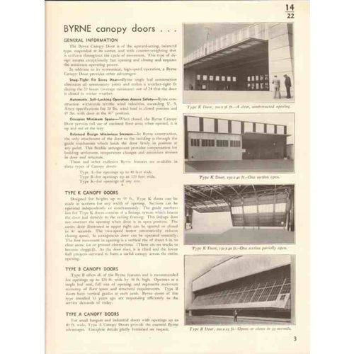 byrne doors inc 1941 airplane hangars industrial vintage catalog
