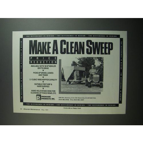 1991 Promark Sweeper Ad - Make a clean sweep