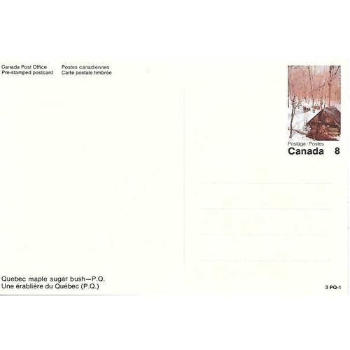 Canada #VC 94 Set 3-PQ-1 Postal Card MINT Quebec maple sugar bush