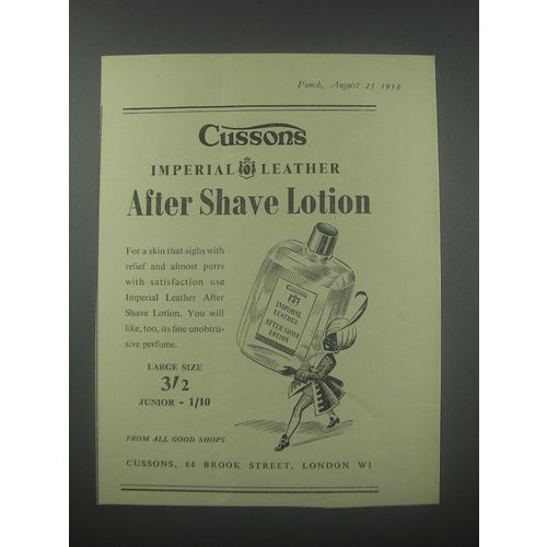 1954 Cussons Imperial Leather After Shave Lotion Advertisement
