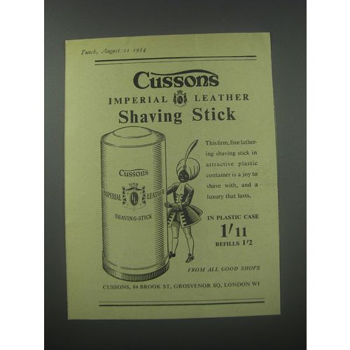 1954 Cussons Imperial Leather Shaving Stick Ad - Cussons Imperial Leather