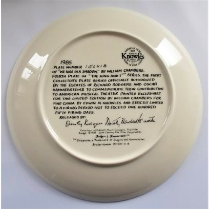 Knowles The King and I We Kiss in a Shadow 1985 Fine China Plate