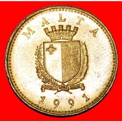 WEASEL (1991-2007): MALTA ★ 1 CENT 1991 MINT LUSTRE! LOW START★NO RESERVE