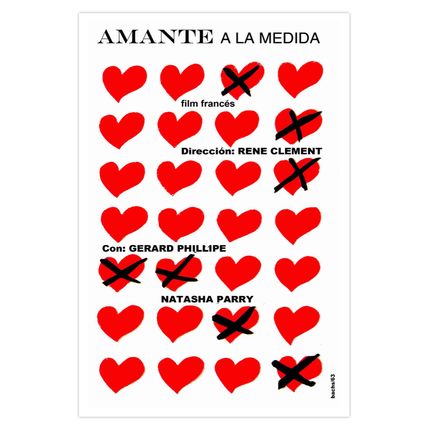 Movie Poster for French film Lover to FIT.Amante.Hearts.Home Wall Decor Art