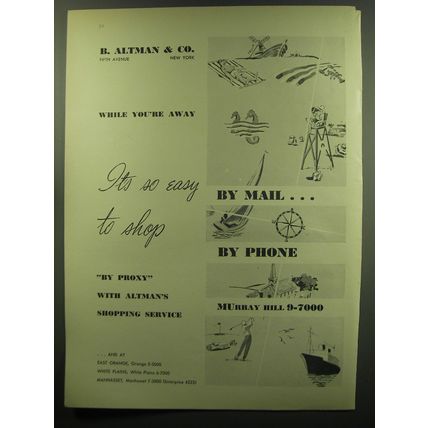 1949 B. Altman & Co. Shopping Service Ad - While you're away it's easy to shop