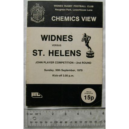1979 programme Widnes v. St. Helens, John Player 2nd round