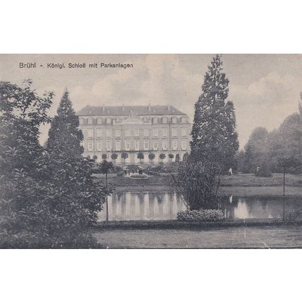 Bruhl Schlob Mit Parkanlagen German Old Postcard