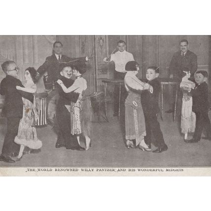 Willy Pantzer & His Wonderful Midgets Ballroom Dancing Postcard